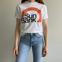 1970/80s Sun Bank Front and Back T-Shirt - Nice Fit