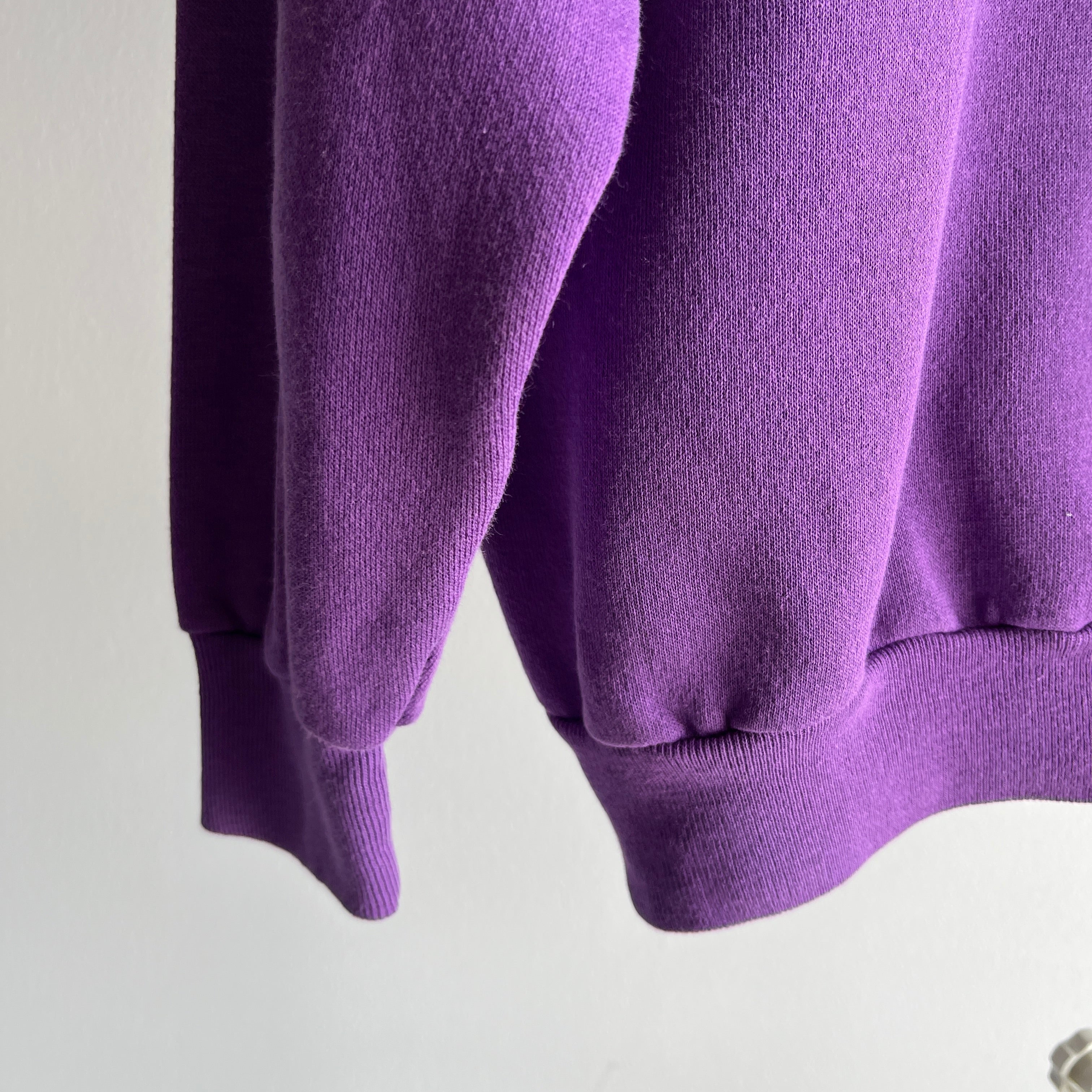 1980s Blank Perfectly Purple Raglan Sweatshirt
