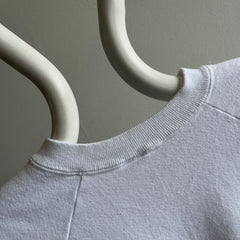 1980s Blank White Raglan Sweatshirt