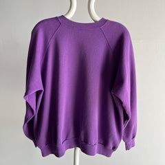 1980s Blank Perfectly Purple Raglan Sweatshirt