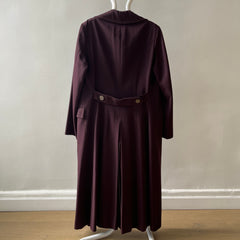 1950s Dark Burgundy Gabardine Double Breasted Duster Jacket - TINA COLLECTION