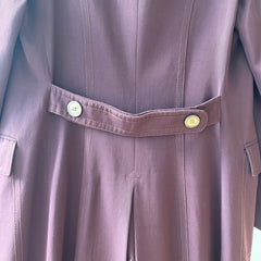1950s Dark Burgundy Gabardine Double Breasted Duster Jacket - TINA COLLECTION