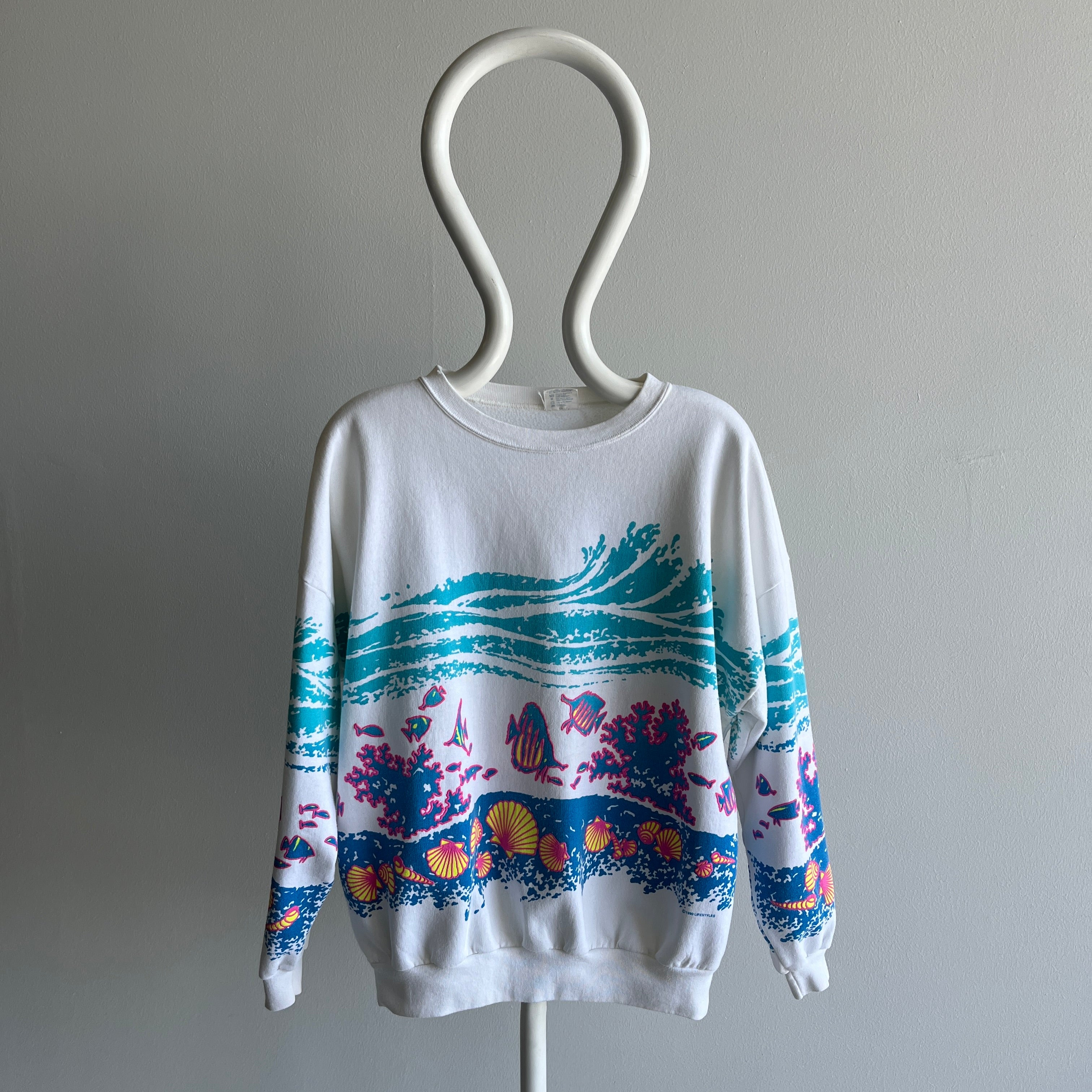 1980s Super Duper Rad Wrap Around Beach Sweatshirt