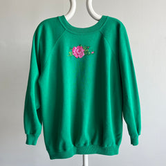 1980/90s Handmade Floral Needlepoint Raglan Sweatshirt