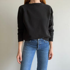 1970s Blank Black Sweatshirt in Great Shape!