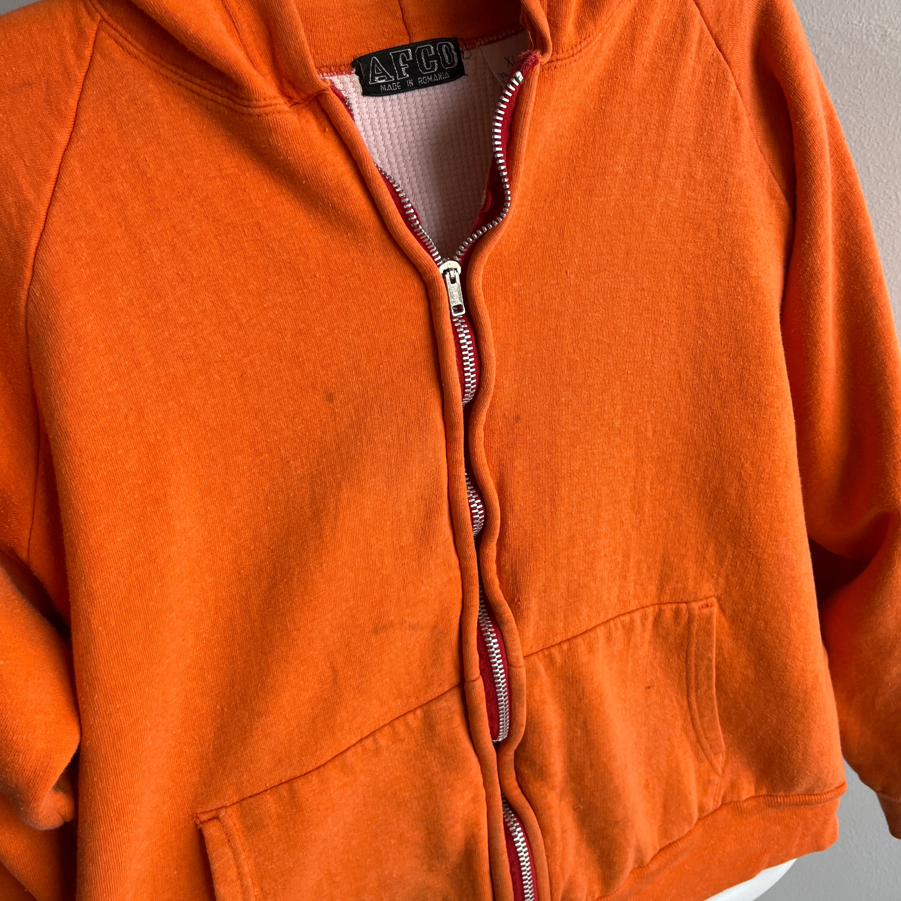 1970s Orange Insulated Staine Hoodie