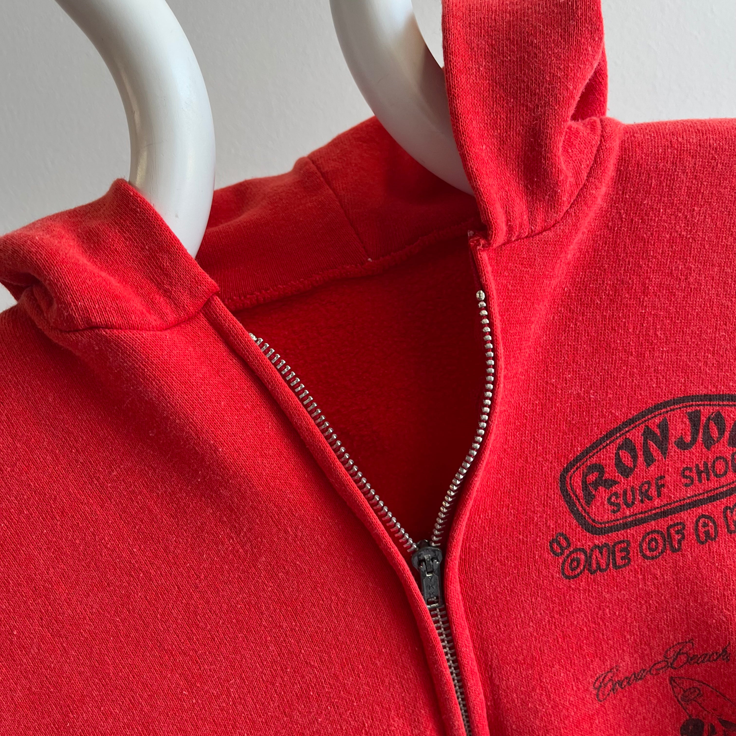 1986 Ron Jon Surf SHop Sun Faded Zip Up Hoodie - THE BACK