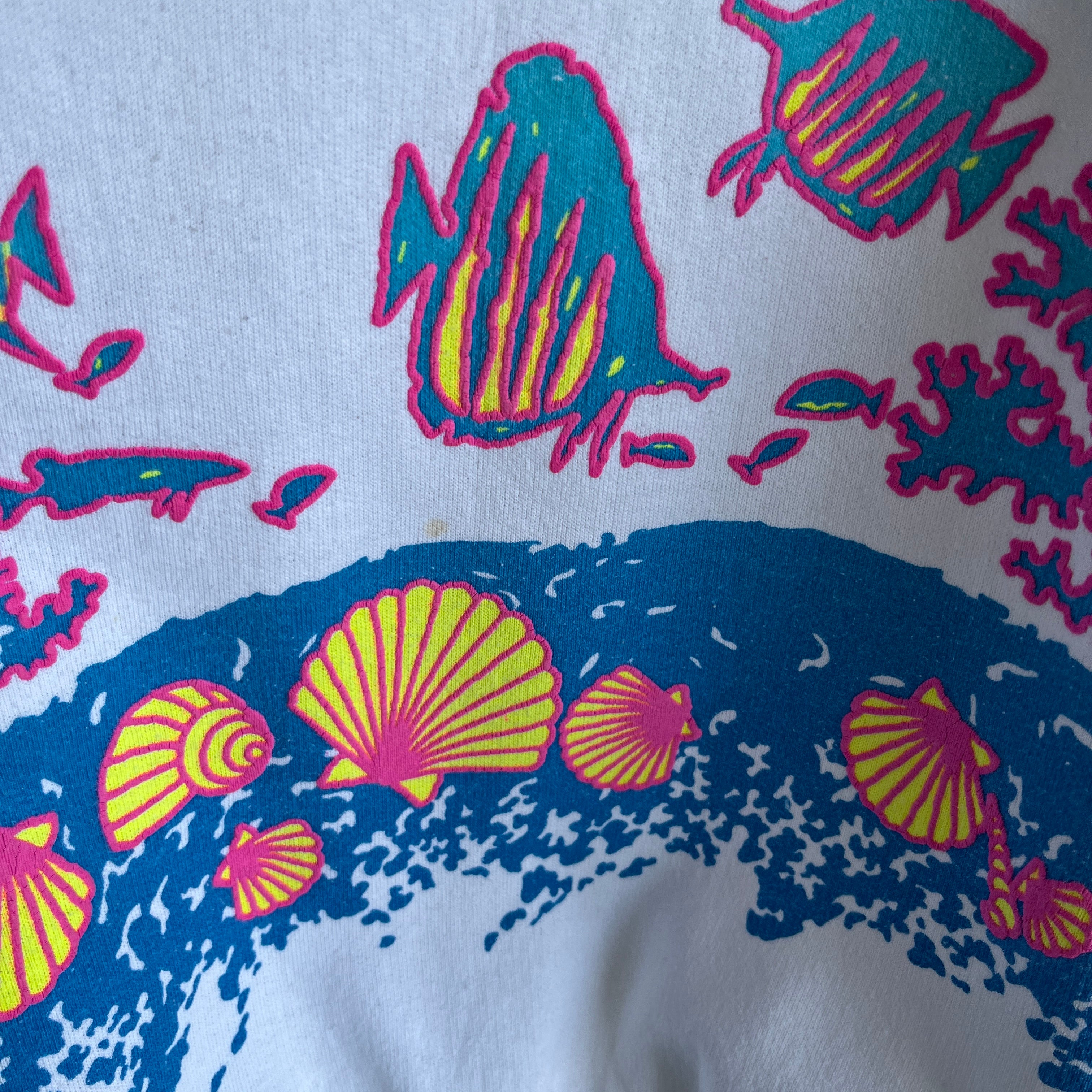 1980s Super Duper Rad Wrap Around Beach Sweatshirt