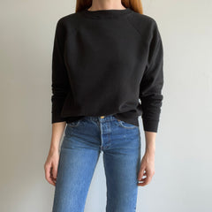 1970s Blank Black Sweatshirt in Great Shape!