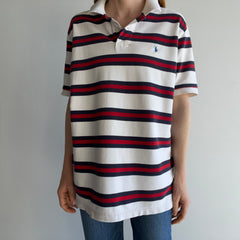 1990s/2000s Ralph Lauren Red, White and Blue Classic Polo Shirt