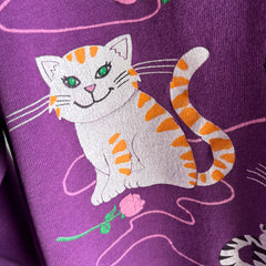 1980s Cats and Yarn and Flowers and Bows Sweatshirt