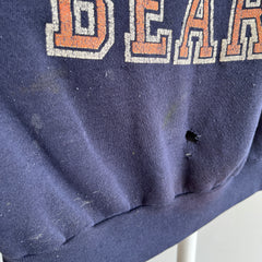 1980s Thinned Out Threadbare Destroyed Paint Stained Chicago Bears DIY Warm Up