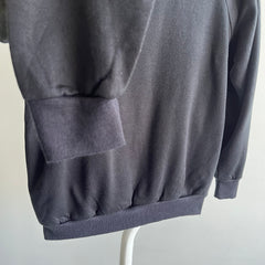 1980s Never (?) Worn Blank Black Smaller Sized Raglan Sweatshirt