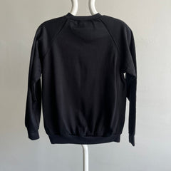 1980s Never (?) Worn Blank Black Smaller Sized Raglan Sweatshirt