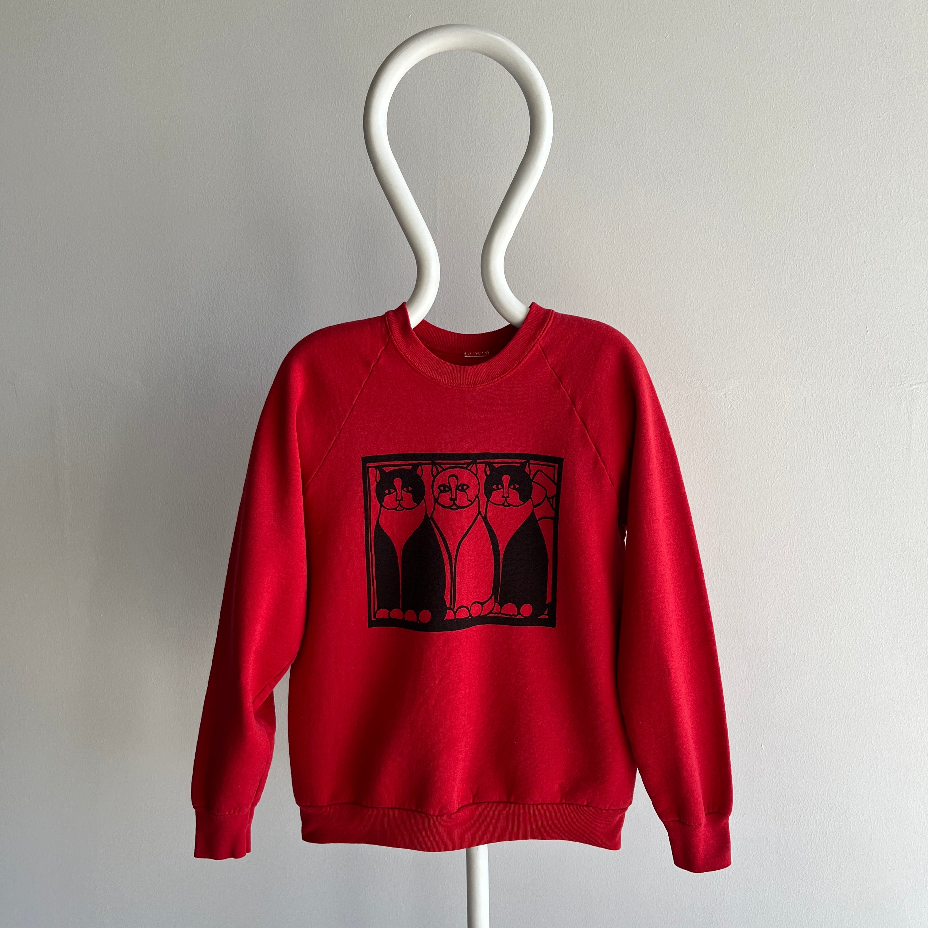 1980s Cat Triplets Sweatshirt