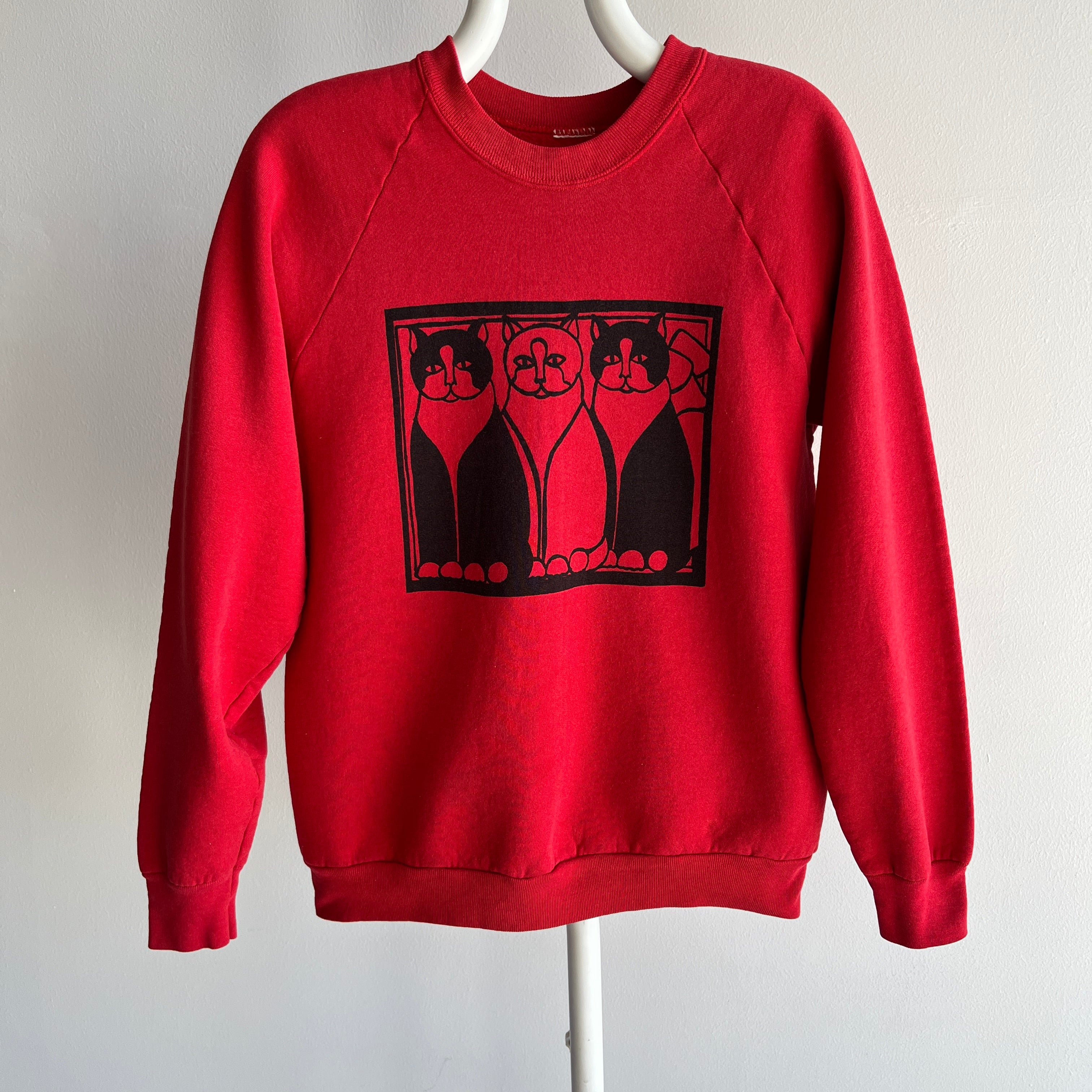 1980s Cat Triplets Sweatshirt