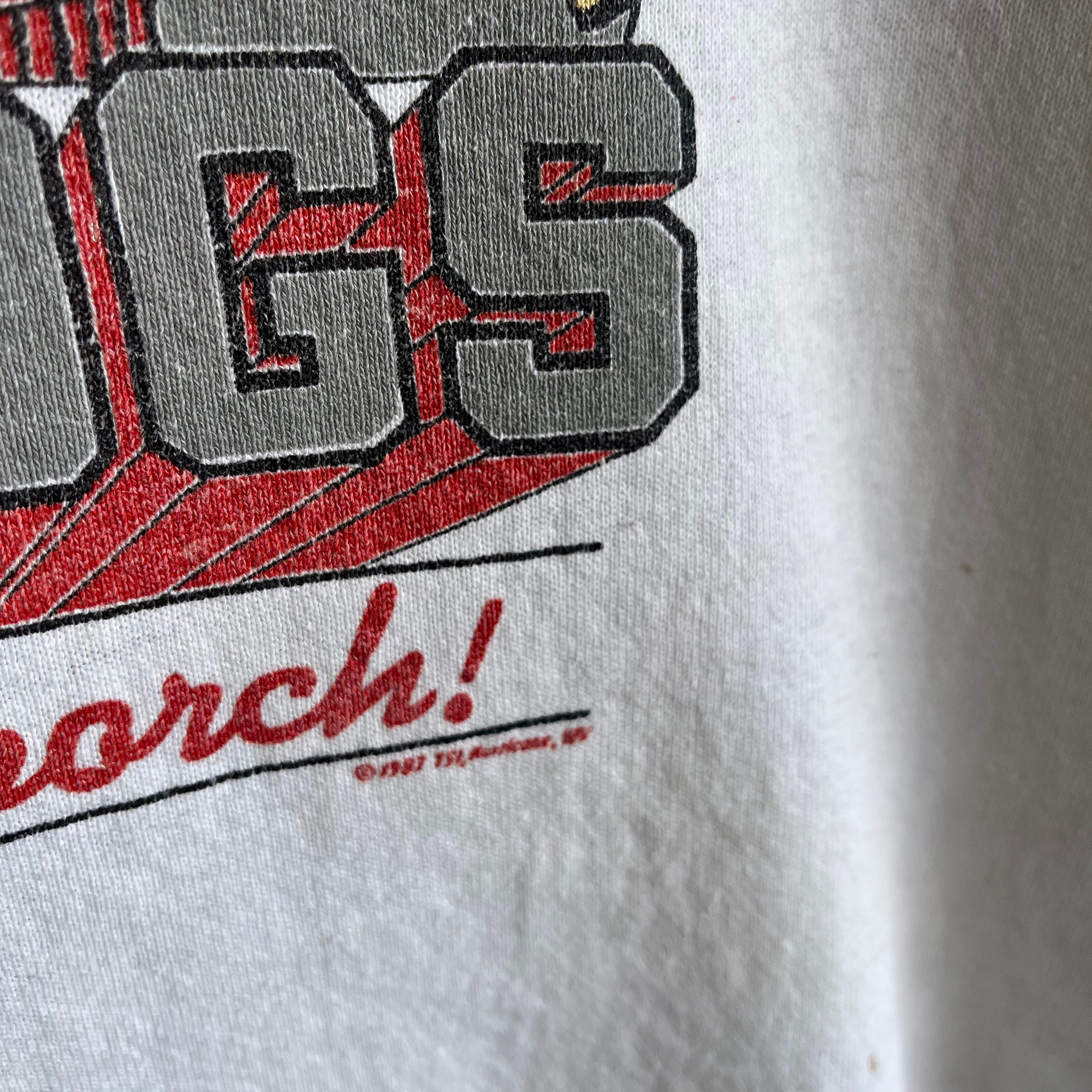 1987 Thinned Out Super Stained The Ohio State Sweatshirt - THIS!!