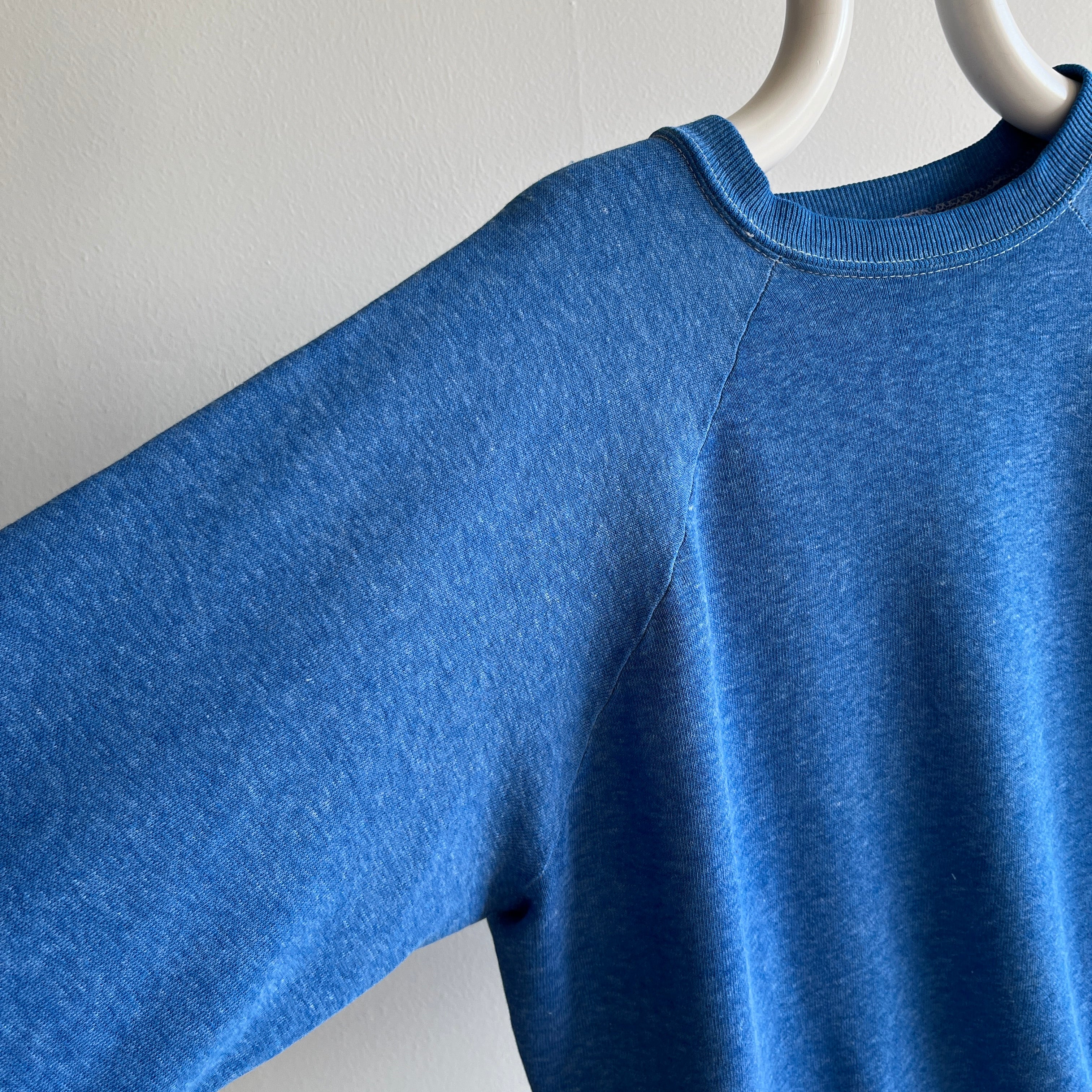 1970s Light Blue Ultra Super Soft and Worn with Contrast Stitching - WOWOWOW