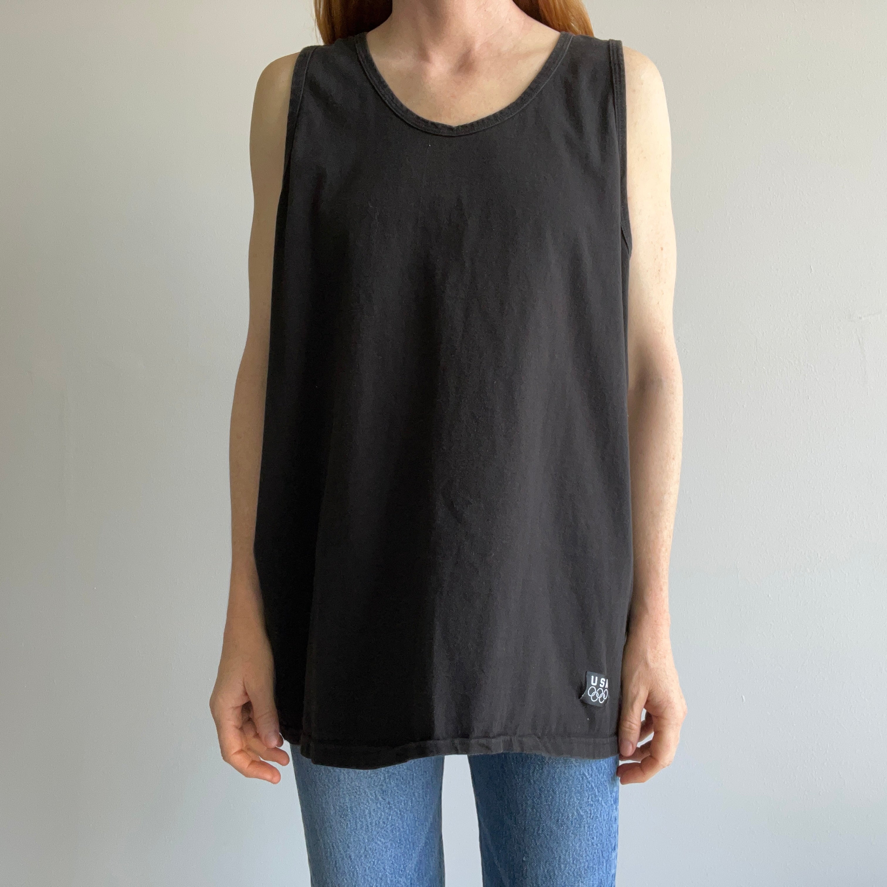 1980/90s Olympic Brand Black Cotton Tank Top