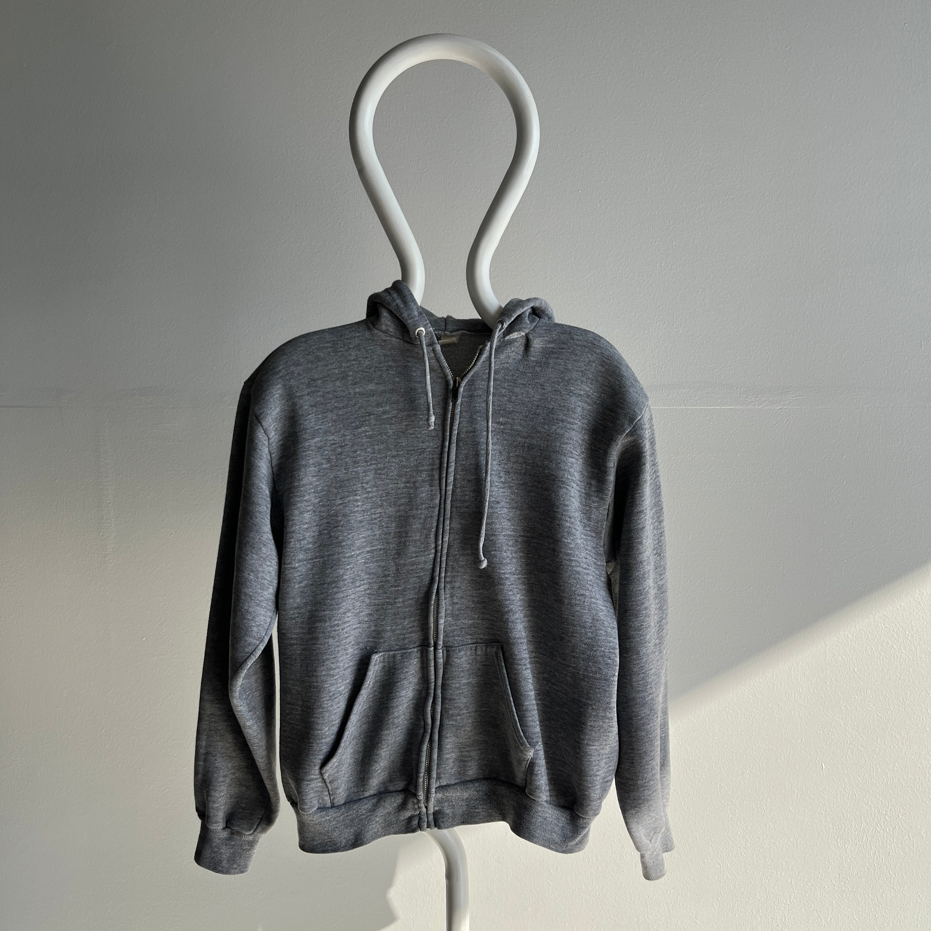 1970s The Worn Out Gray Zip Up Hoodie of *Your* Dreams Sweatshirt