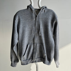 1970s The Worn Out Gray Zip Up Hoodie of *Your* Dreams Sweatshirt