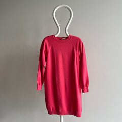 1980s Bubblegum Pink Sweatshirt Dress by Bassett Walker