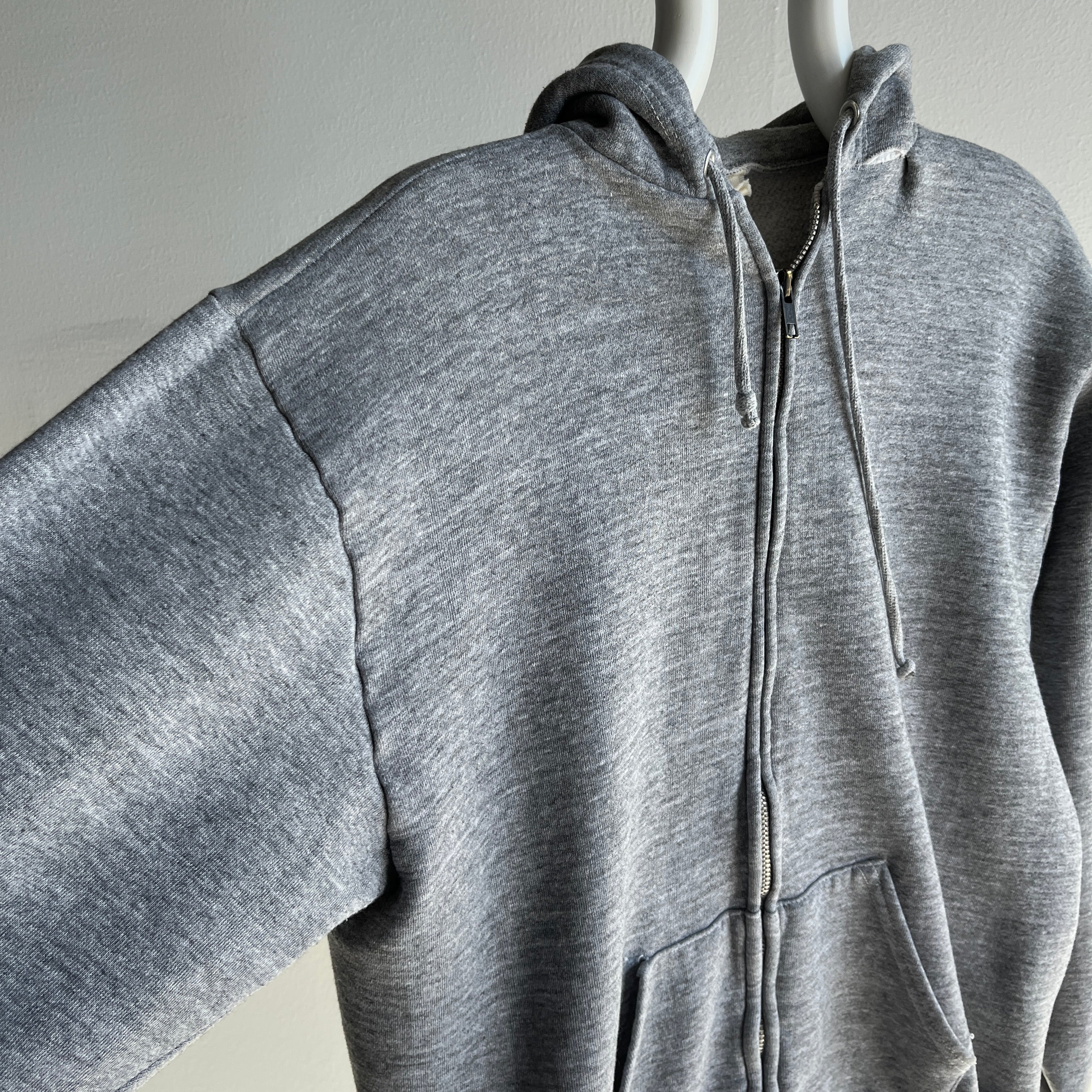 1970s The Worn Out Gray Zip Up Hoodie of *Your* Dreams Sweatshirt