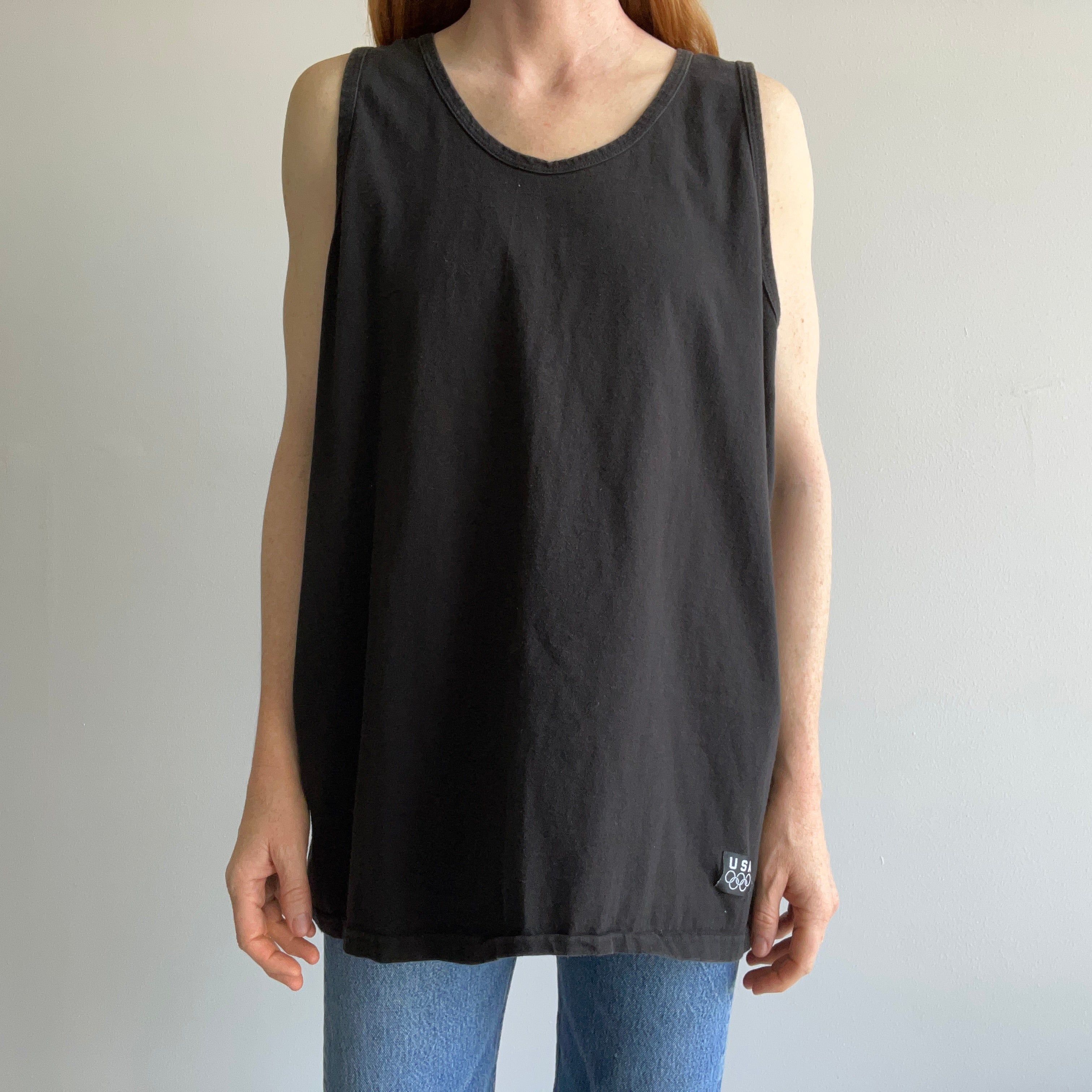 1980/90s Olympic Brand Black Cotton Tank Top