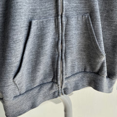 1970s The Worn Out Gray Zip Up Hoodie of *Your* Dreams Sweatshirt