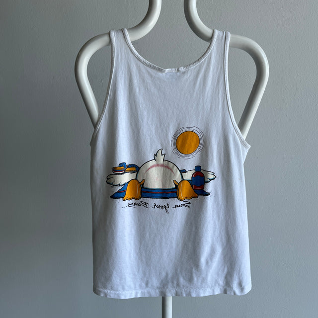 1986 Sanibel Island Sun Your Buns (Check out The Back Side) Tank Top