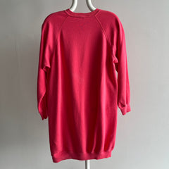 1980s Bubblegum Pink Sweatshirt Dress by Bassett Walker