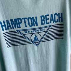 1980s Hampton Beach, New Hampshire Thinned Out 50/50 Tourist T-Shirt