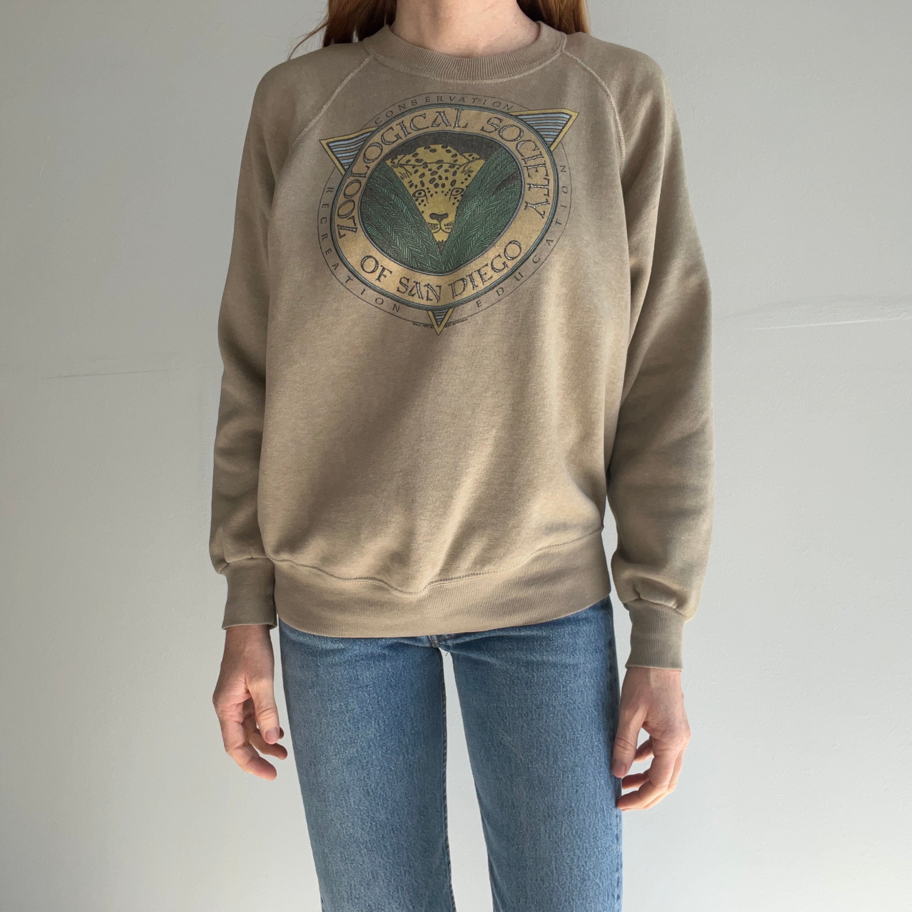 1987 Zoological Society of San Diego Sweatshirt with Mending