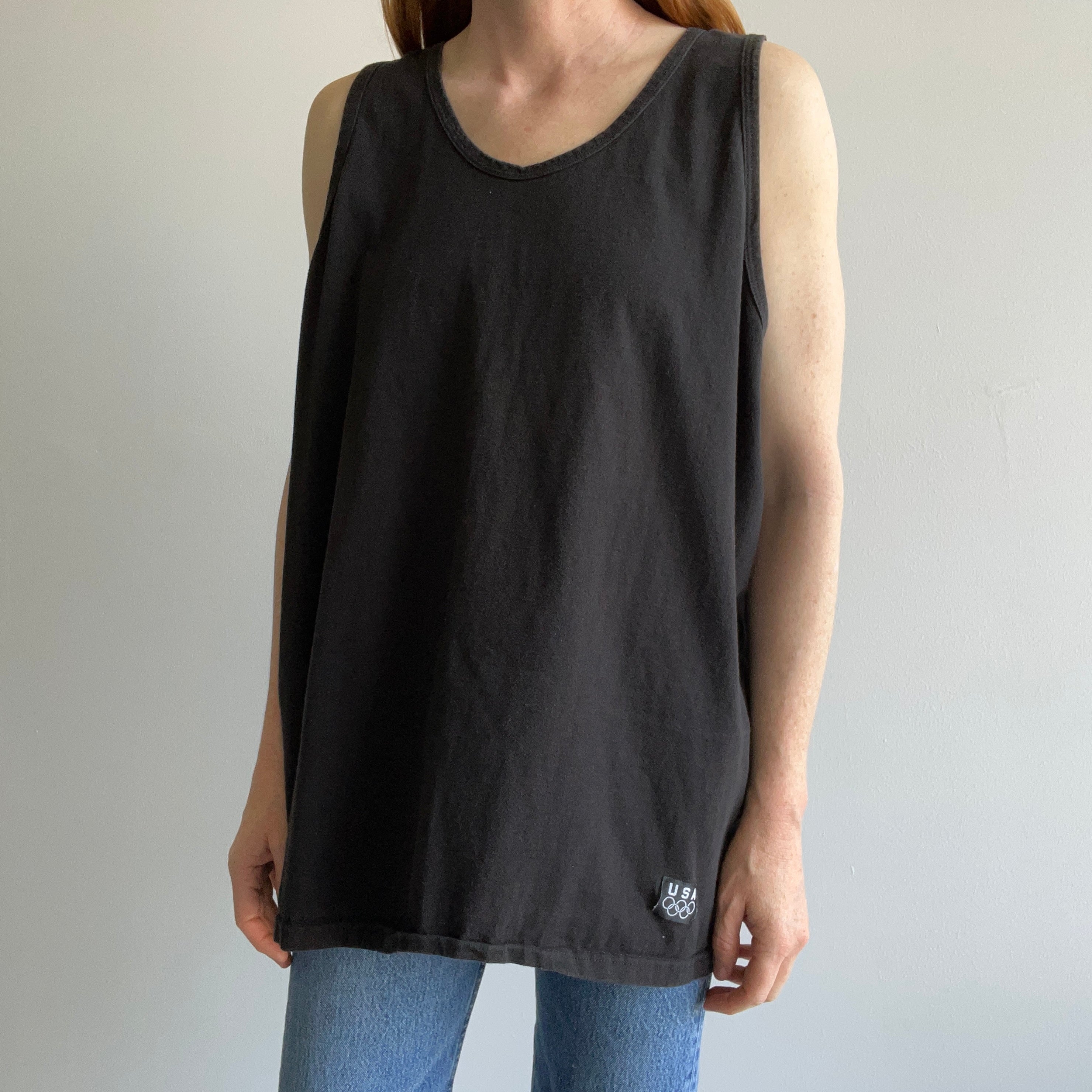 1980/90s Olympic Brand Black Cotton Tank Top