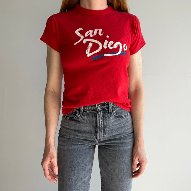 1980s San Diego Cotton Tourist T-Shirt with a Rolled Neck - Swoon