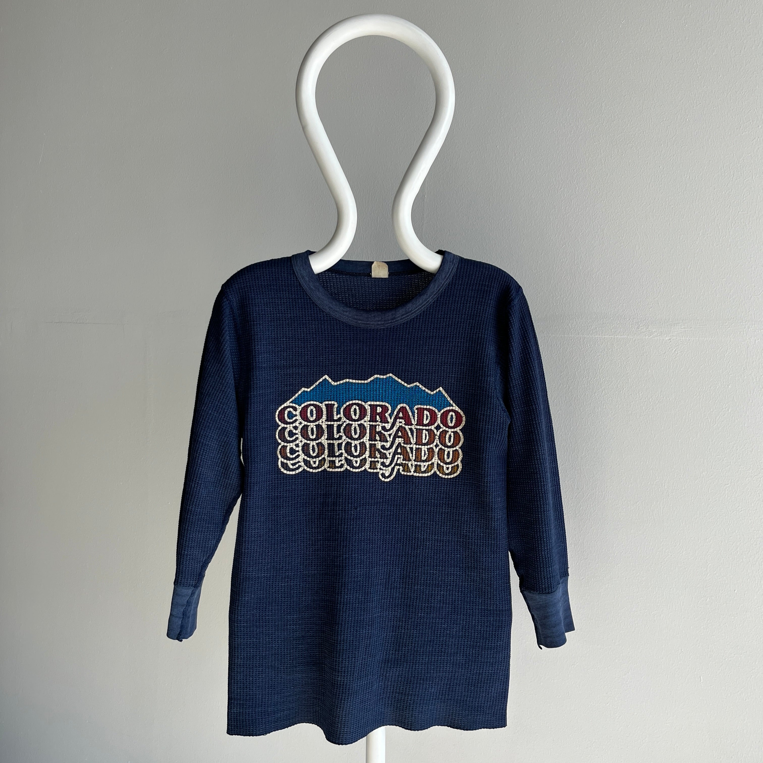 1970s Faded and Worn Colorado Waffle Knit on a FOTL - WOW!