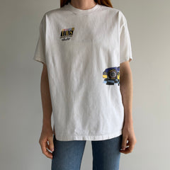 1990s NASCAR on TBS Superstation Wrap Around Cotton T-Shirt - Stained