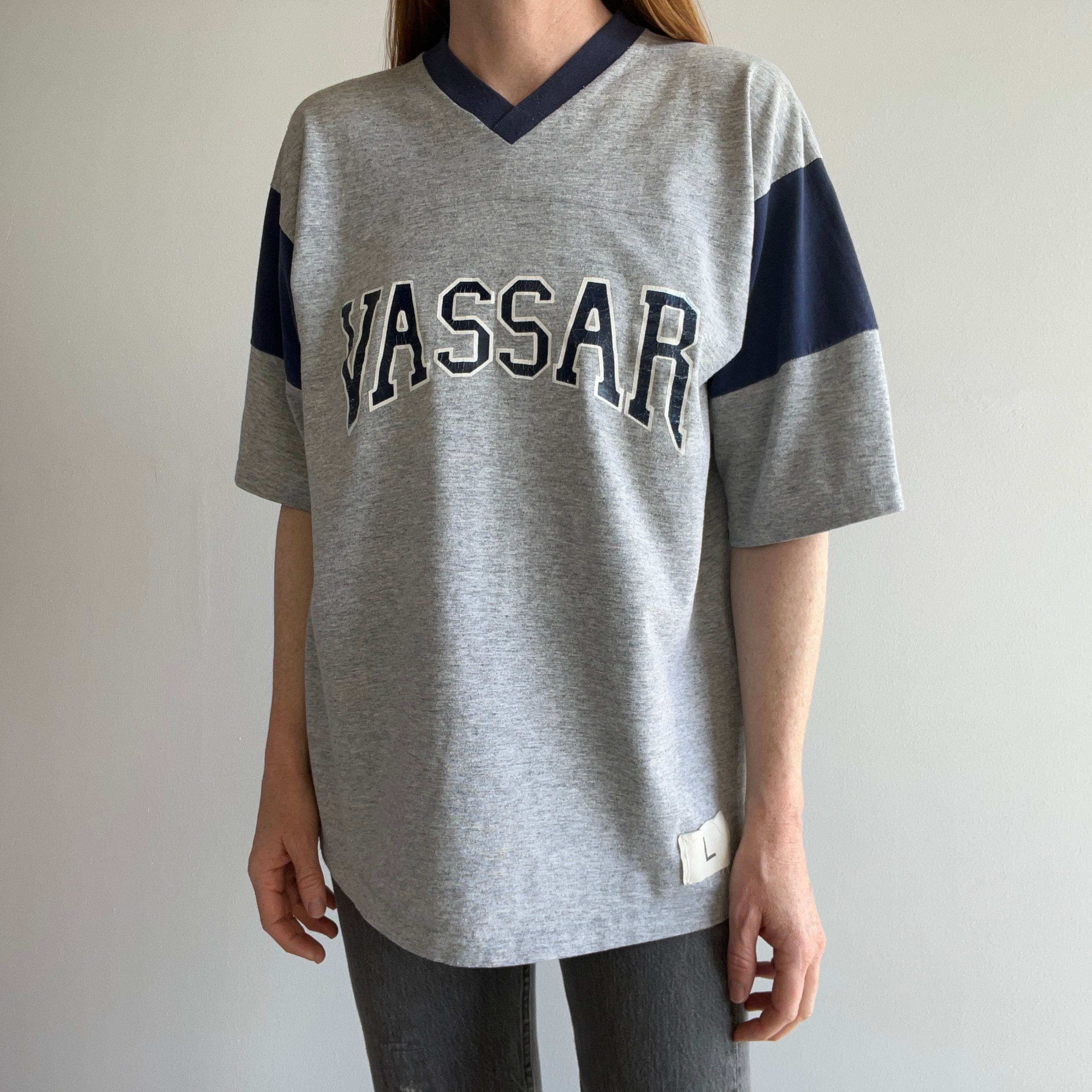 1970s Graphic Two Tone Vassar T-Shirt