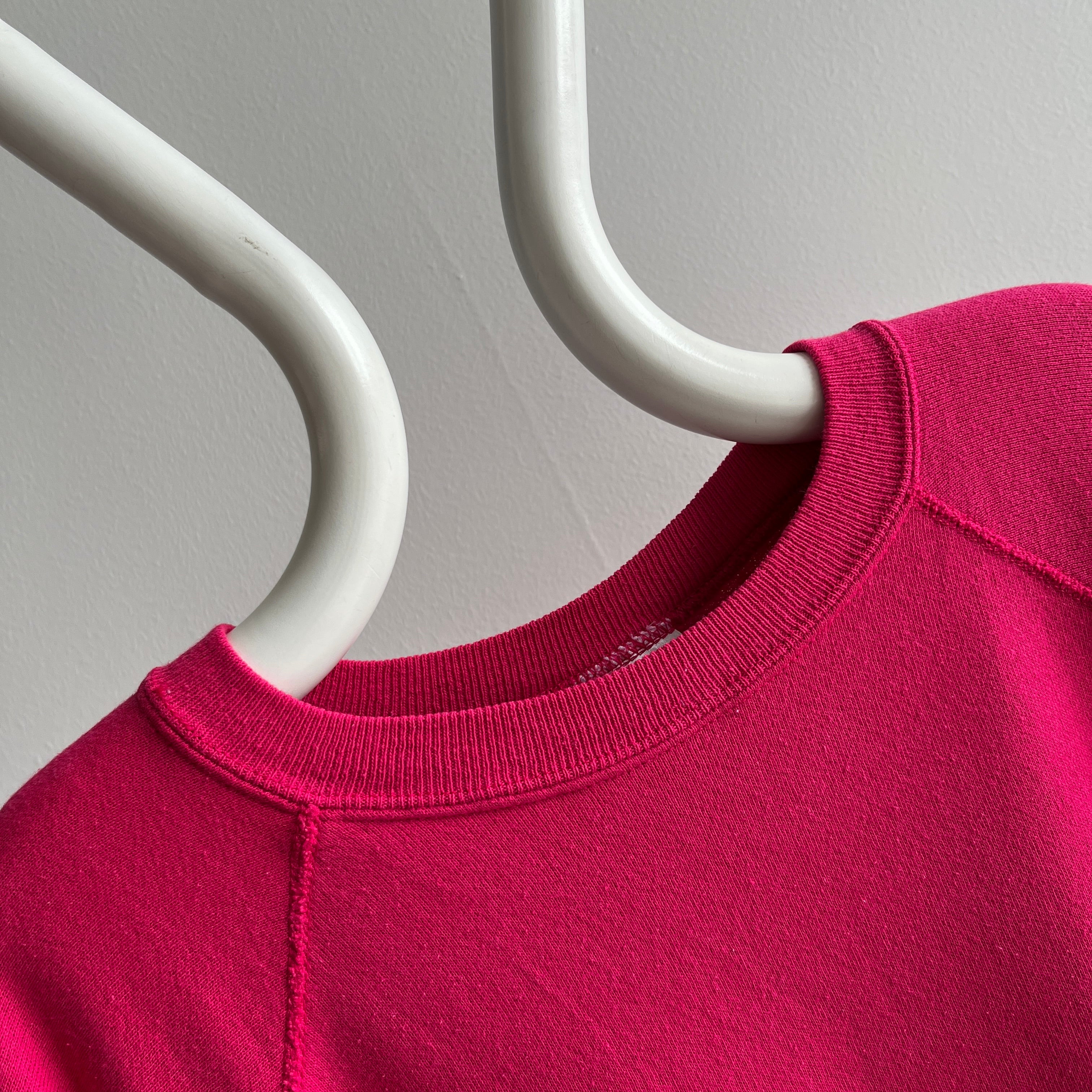 1980s Fuschia Pink Relaxed Fit Raglan