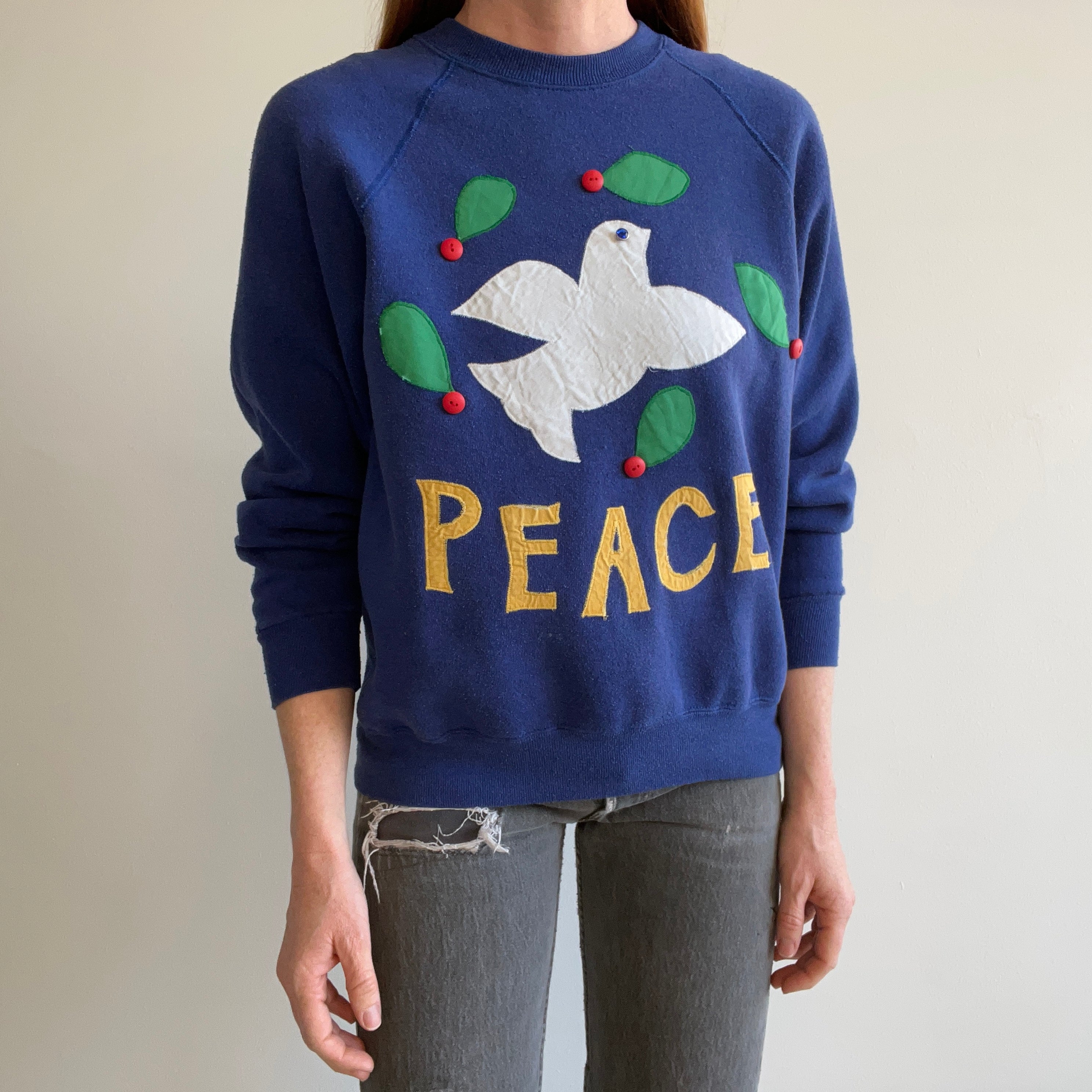 1980s DIY Peace Sweatshirt - The Sweetest