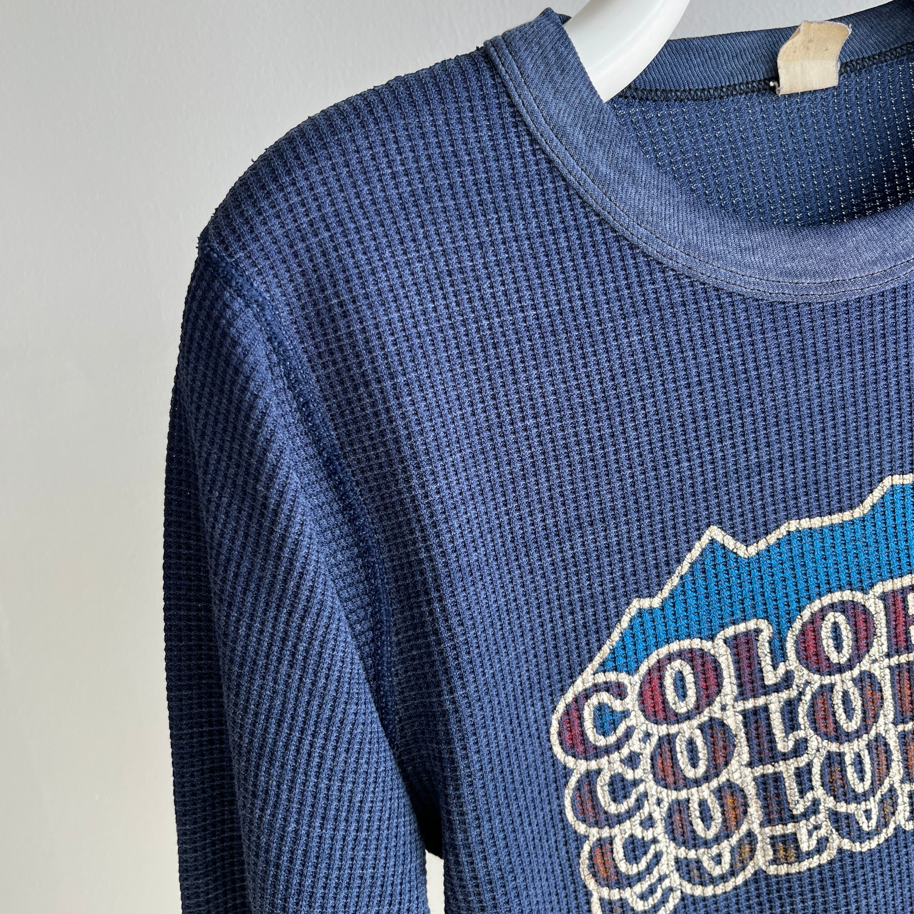 1970s Faded and Worn Colorado Waffle Knit on a FOTL - WOW!