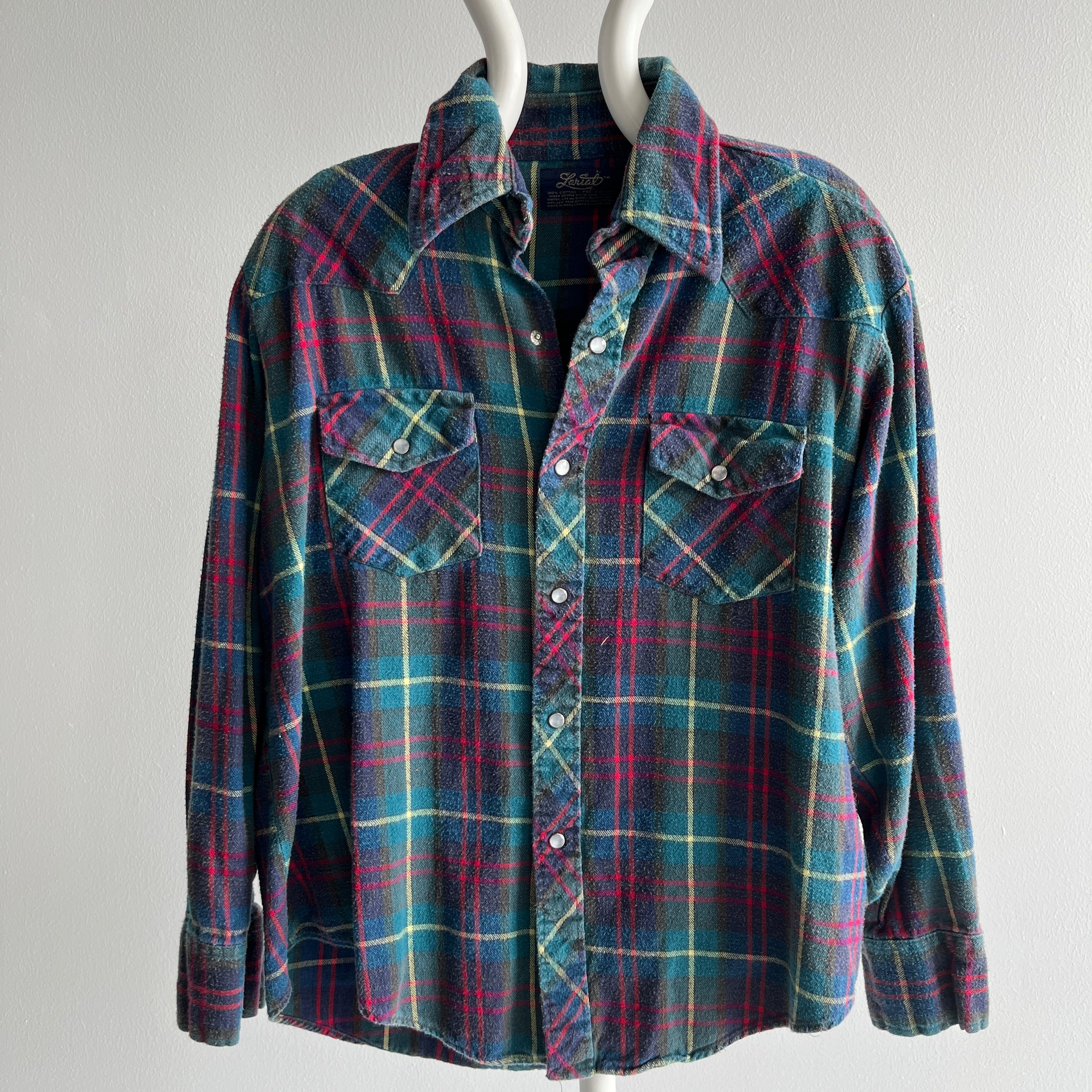 1980s Lariat Cotton Cowboy Flannel - So Cool!