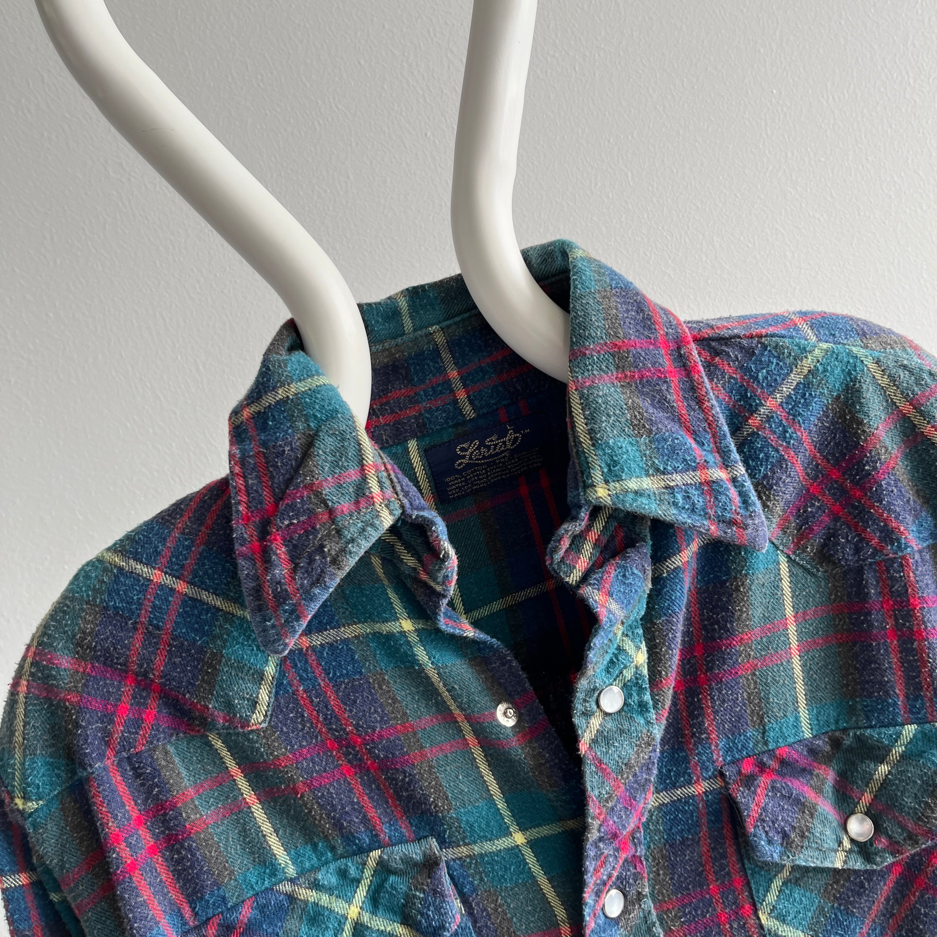 1980s Lariat Cotton Cowboy Flannel - So Cool!