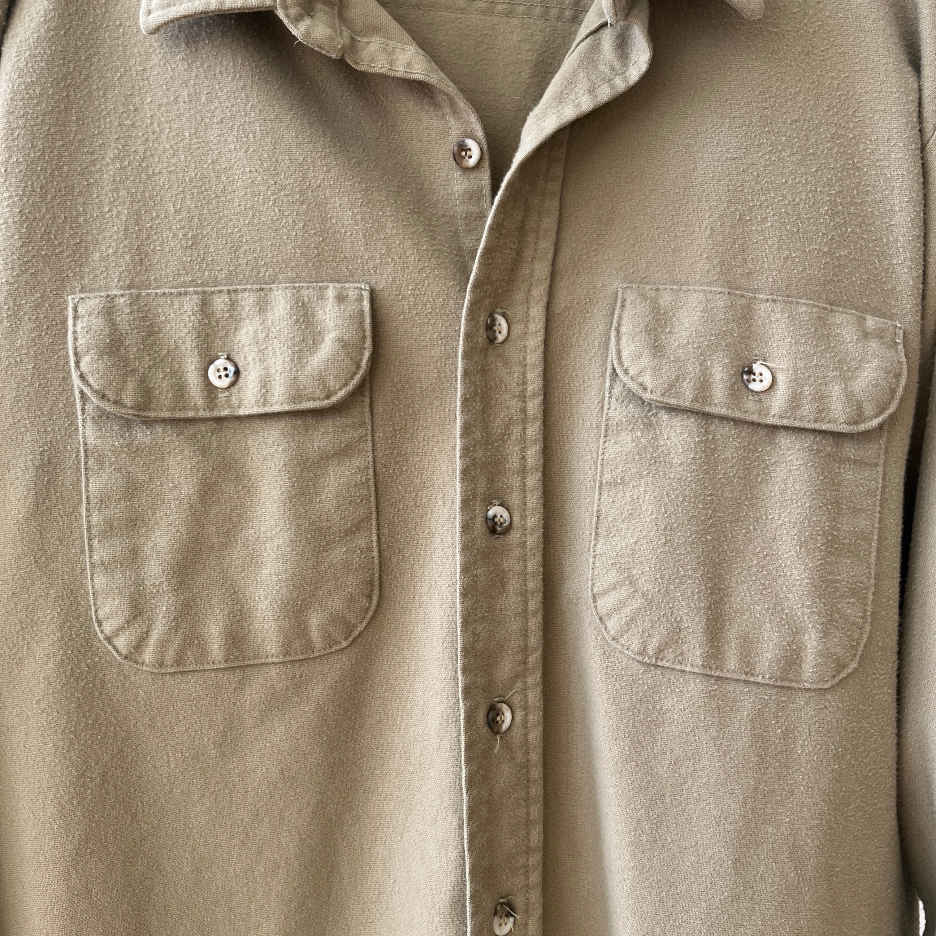 1980s Tan Flannel Button Up - Five Brothers