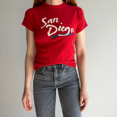 1980s San Diego Cotton Tourist T-Shirt with a Rolled Neck - Swoon