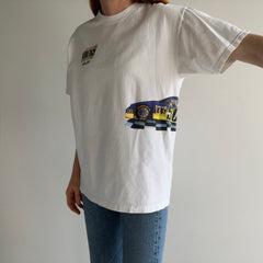 1990s NASCAR on TBS Superstation Wrap Around Cotton T-Shirt - Stained