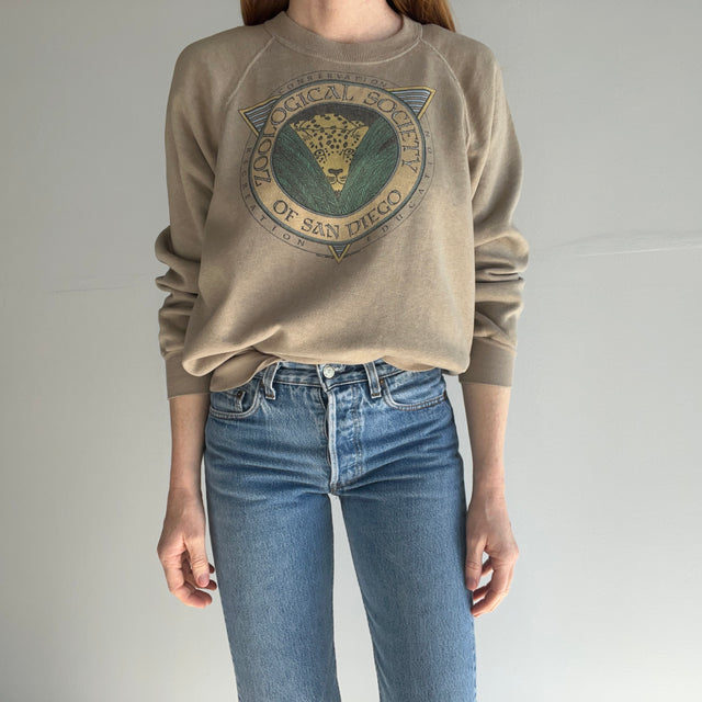 1987 Zoological Society of San Diego Sweatshirt with Mending