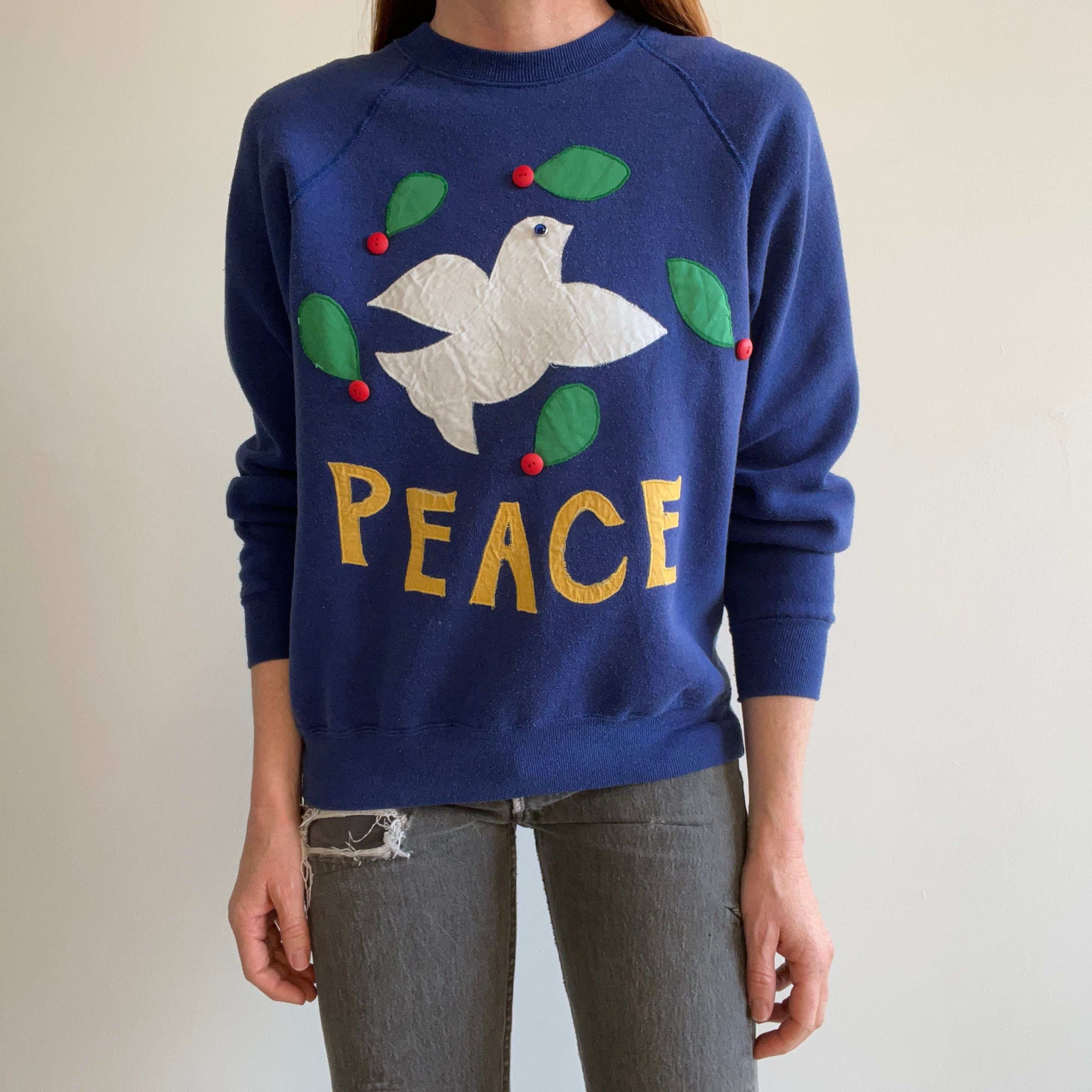 1980s DIY Peace Sweatshirt - The Sweetest