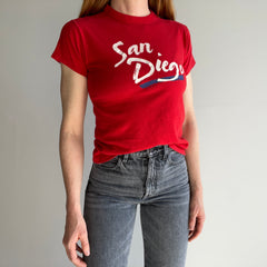 1980s San Diego Cotton Tourist T-Shirt with a Rolled Neck - Swoon