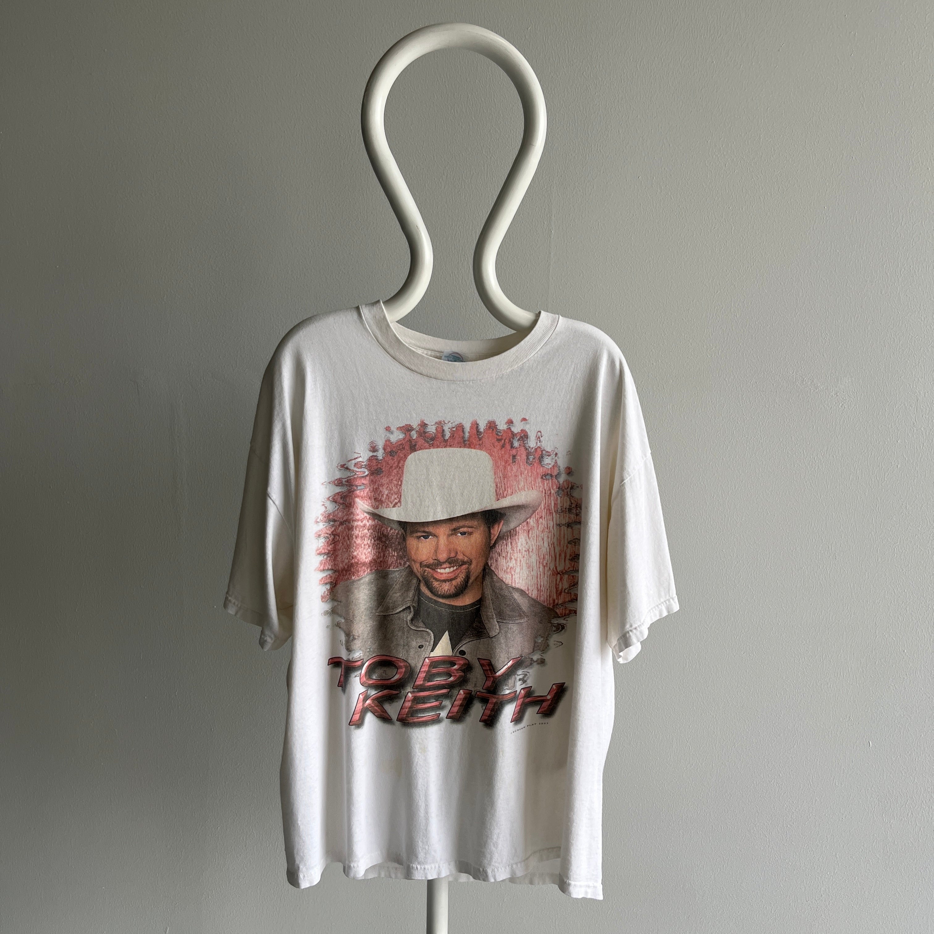 2003 Toby Keith Front and Back Thinned Out and Beat Up T-Shirt